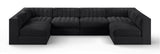 Rummi - Armless Velvet Performance Fabric Upholstered 6 Piece Modular Sectional