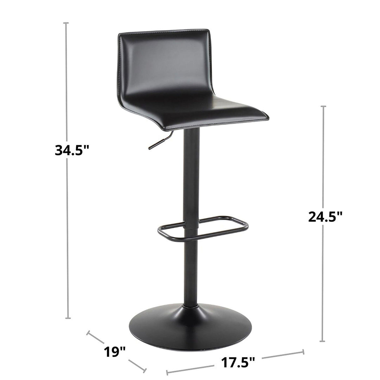 Mara - Adjustable Barstool (Set of 2) - Chrome Metal