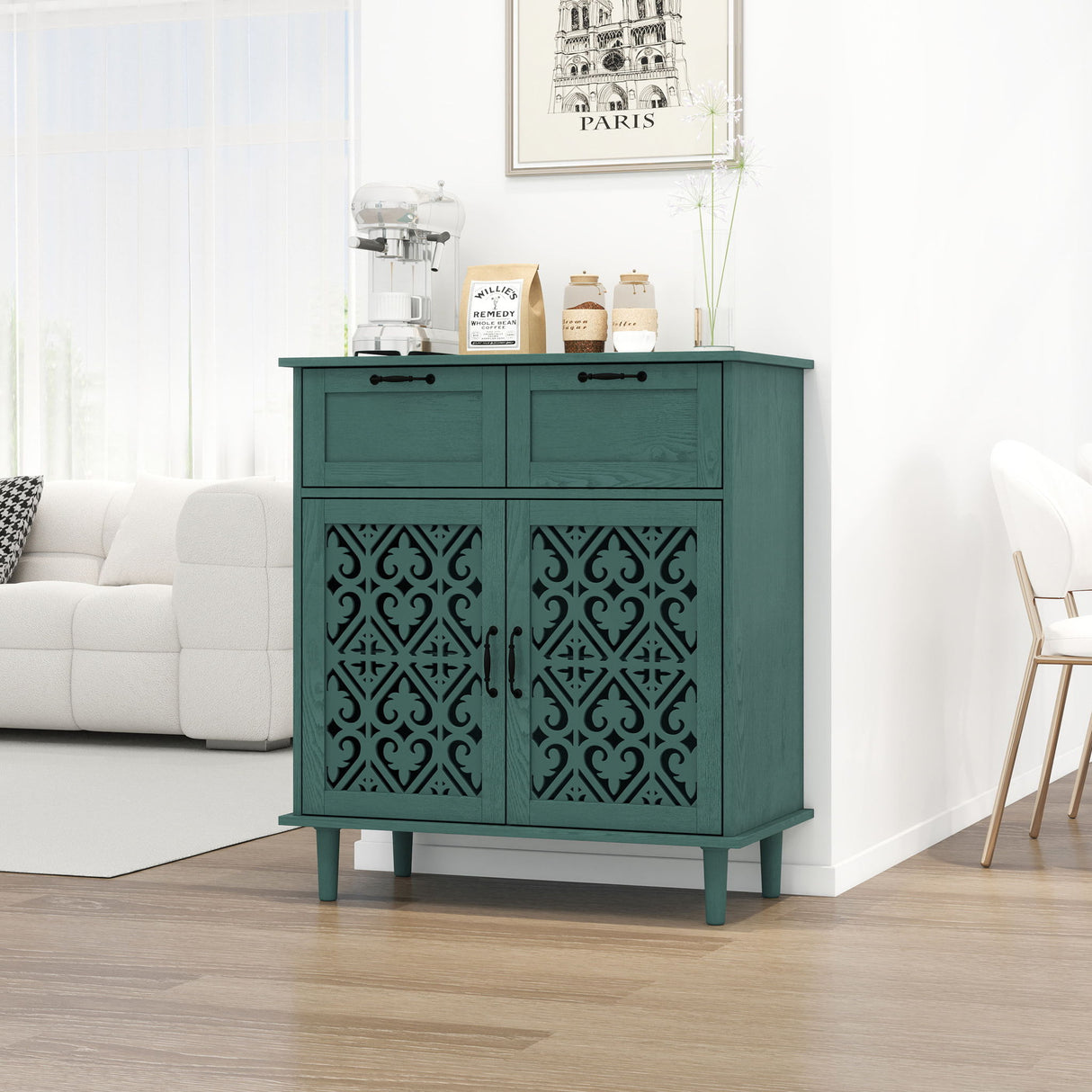 2 Door 2 Drawer Elegant Cabinet