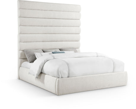Adam - Linen Fabric Bed With 89" Headboard