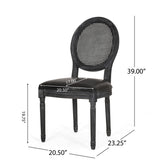 French Country Dining Chair With Cane Backrest (Set of 2)