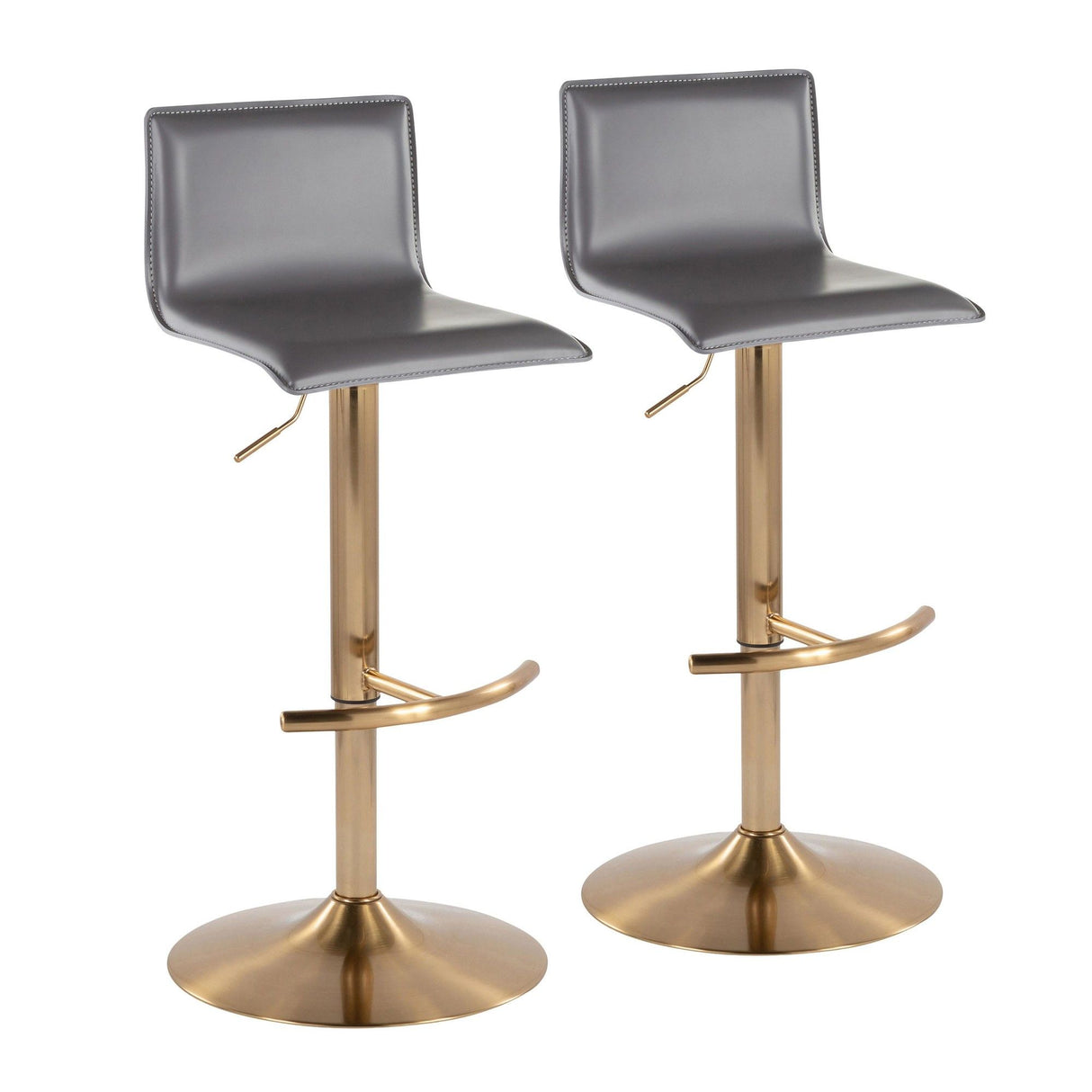 Mara - Adjustable Barstool (Set of 2) - Gold Metal