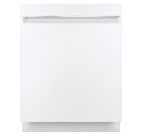 GE GDT225SGLWW - 24 in. Top Control Flush-Mount Dishwasher with 51 dBa Sound Level, Condensate Dry & Pocket Handle - White