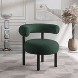 Bordeaux - Boucle Fabric Accent Chair With Black Legs