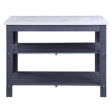 Enapay - Kitchen Island - Marble Top Top & Gray