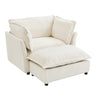 Modern Cozy Upholstered Armchair Sofa With Movable Ottoman