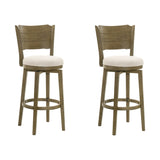 Winsley - Coastal Modern Swivel Wood Bar Height Kitchen Bar Stool
