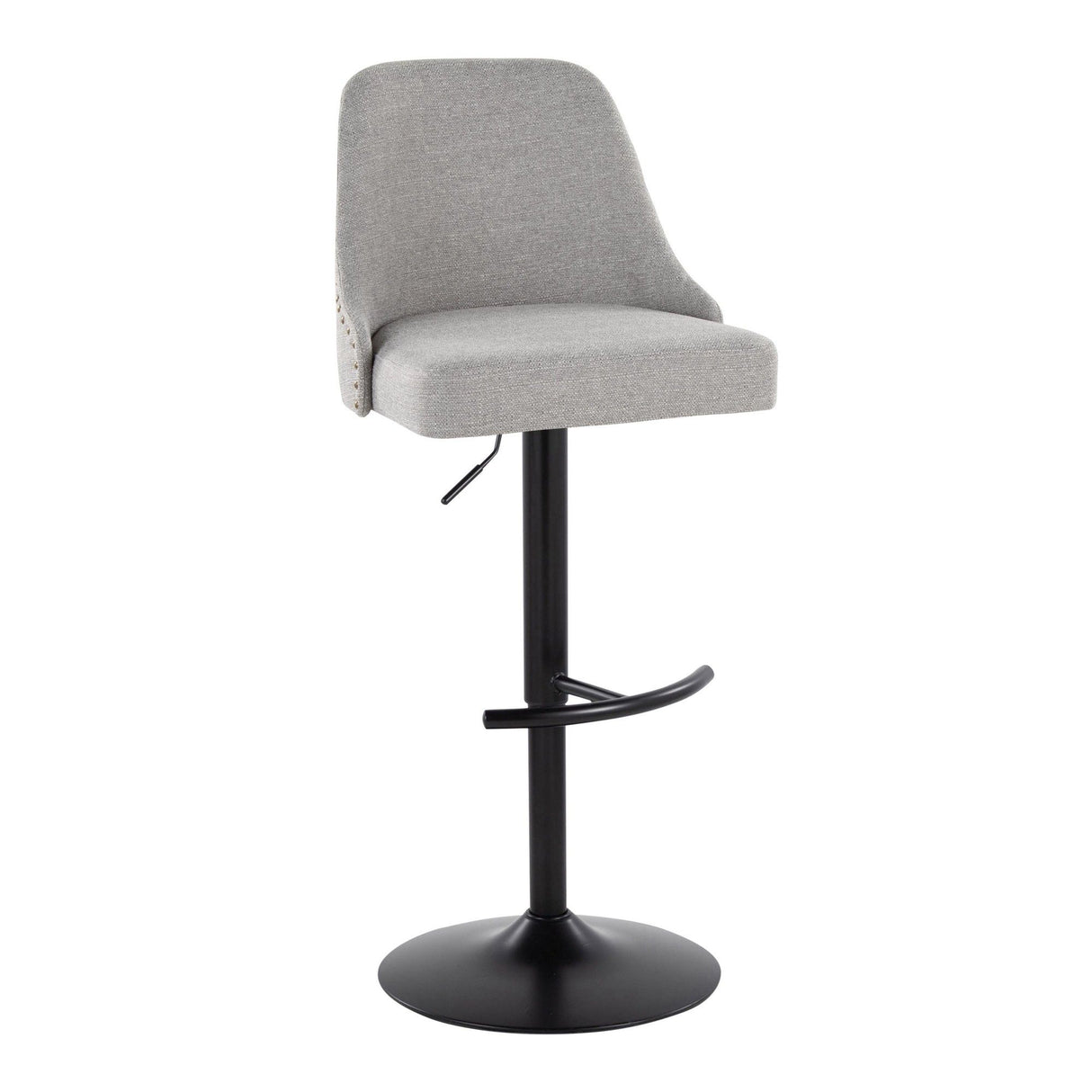 Marcel - Adjustable Barstool With Rounded T Footrest (Set of 2) - Black Metal