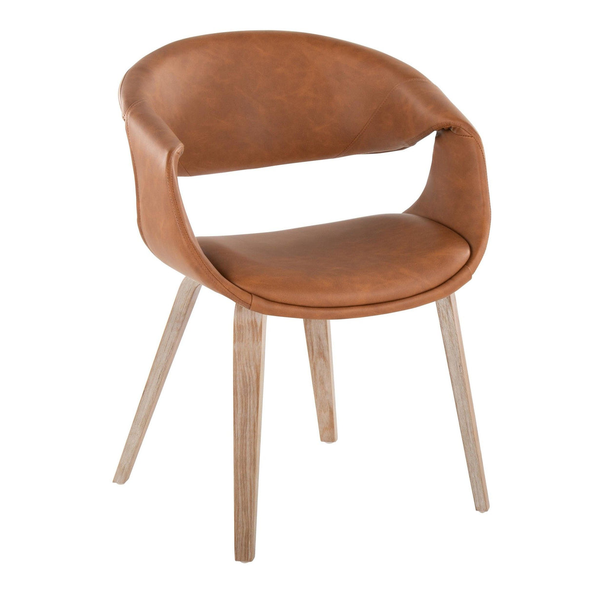 Curvo - Upholstered Chair (Set of 2) - Whitewashed Wood Legs