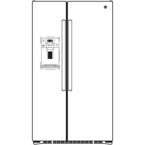 GE GZS22DGJBB - 36 in. 21.9 cu. ft. Counter Depth Side by Side Refrigerator with Ice & Water Dispenser - Black