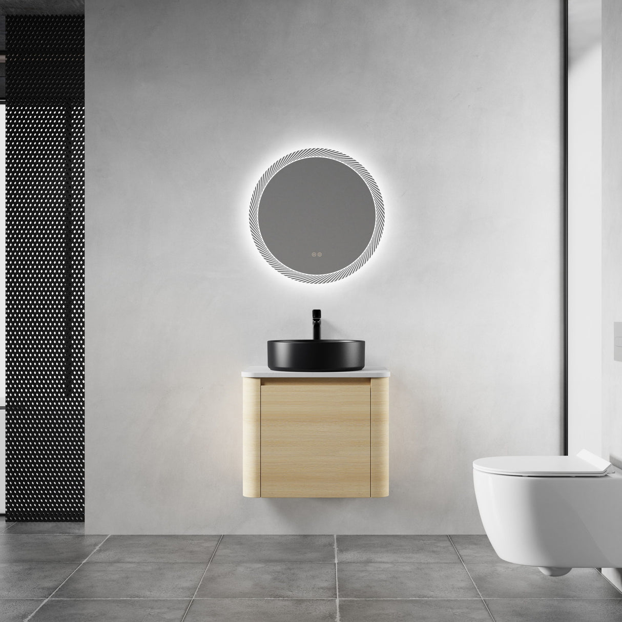 Mounted Bathroom Vanity With Art Sink & 2 Soft Close Doors