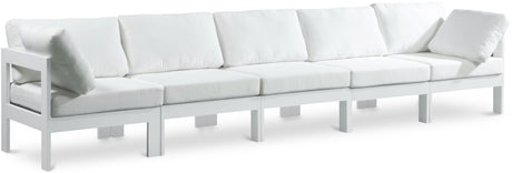 Nizuc - Outdoor Patio 5 Seat Modular Sofa With White Frame