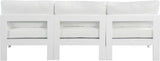 Nizuc - Outdoor Patio 3 Seat Armless Modular Sofa With White Frame