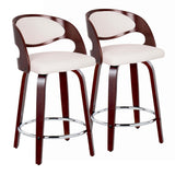 Pino - 24" Fixed-Height Barstool (Set of 2) - Dark Brown