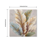 Botanical Leaf Wall Art, Textured Canvas Painting With Accents, Framed Decor For Living Room (Set of 2) - Green Leaf
