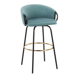 Claire - 30" Fixed-Height Barstool (Set of 2) - Black Base