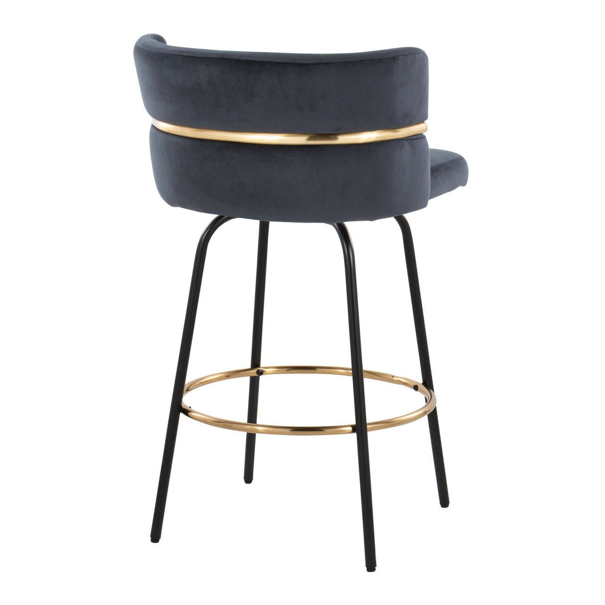 Cinch Claire - 26" Fixed-Height Counter Stool (Set of 2) - Gold And Black Base