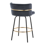 Cinch Claire - 26" Fixed-Height Counter Stool (Set of 2) - Gold And Black Base