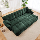 Sofa Set With Ottoman And Pillows, Textured, High Resilience Cushions