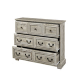 Farmhouse Vintage 7 Drawers Dresser With Natural Texture