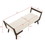 Mid-Century Bench With Wood Legs