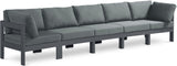 Nizuc - Outdoor Patio 5 Seat Modular Sofa With Gray Frame
