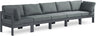 Nizuc - Outdoor Patio 5 Seat Modular Sofa With Gray Frame