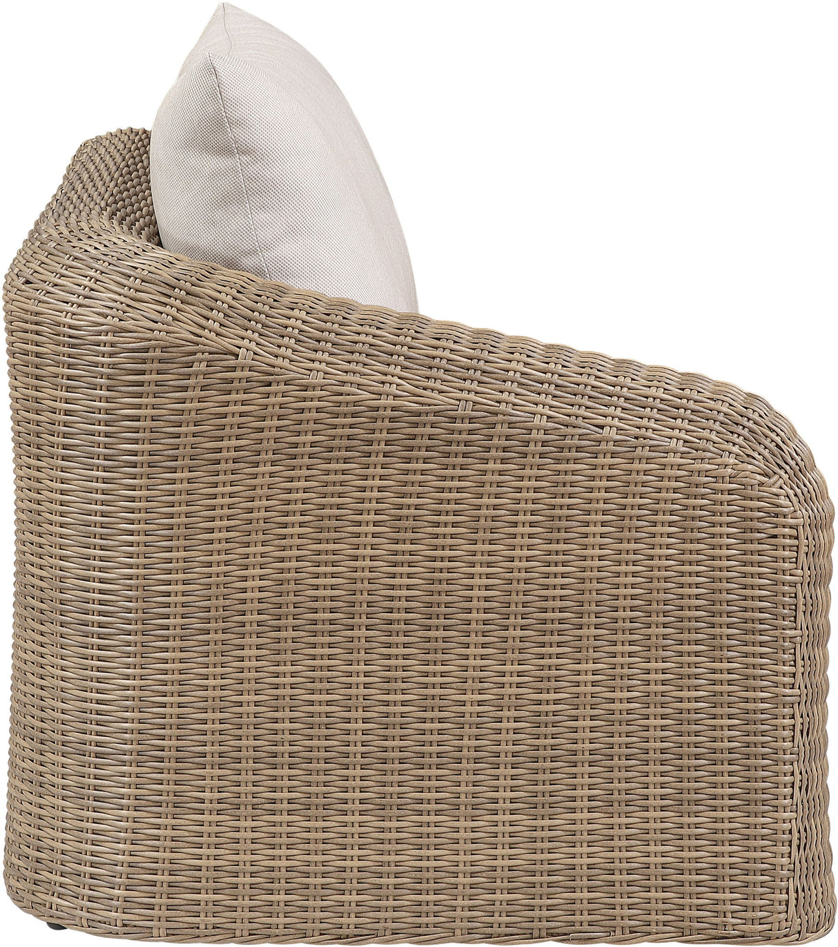 Seacrest - Olefin Water Resistant Fabric And Wicker Outdoor Patio Left Arm Chair