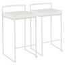 Fuji - Contemporary Stackable Counter Stool (Set of 2) - White Frame