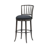 Vince - Commercial Grade Steel Frame Faux Leather Upholstered Swivel Bar Height Barstool