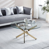 Modern Round Tempered Glass Table With Chrome Legs