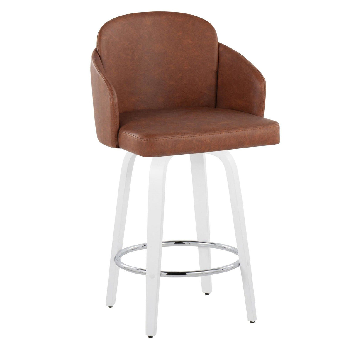 Cinch - Contemporary Fixed-Height Swivel Counter Stool (Set of 2) - White Wood