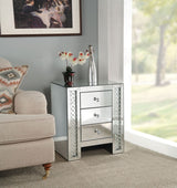 Nysa - Accent Table - Mirrored & Faux Crystals