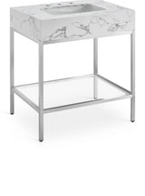 Marmo - Engineered Marble Bathroom Vanity With Chrome Base