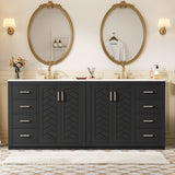 Modern Bathroom Vanity With Ceramic Sink, Freestanding Set With Drawers And Soft-Closing Doors