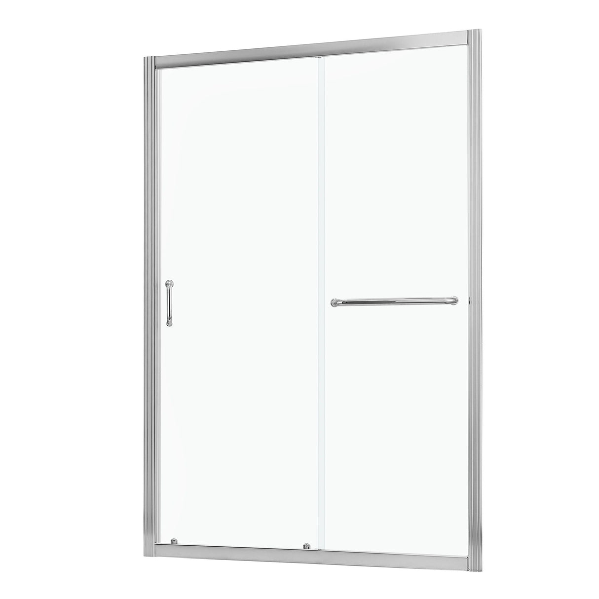 Single Sliding Bypass Shower Door, Tempered Glass Enclosure