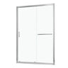Single Sliding Bypass Shower Door, Tempered Glass Enclosure