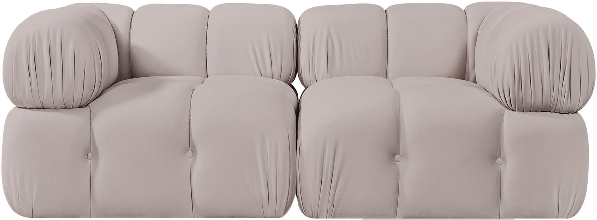 Orin - Velvet Performance Fabric Upholstered 2 Piece Modular Sofa (2 Corner Chairs)