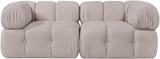 Orin - Velvet Performance Fabric Upholstered 2 Piece Modular Sofa (2 Corner Chairs)