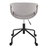 Curvo - Upholstered 4-Star Task Chair - Black Metal Base