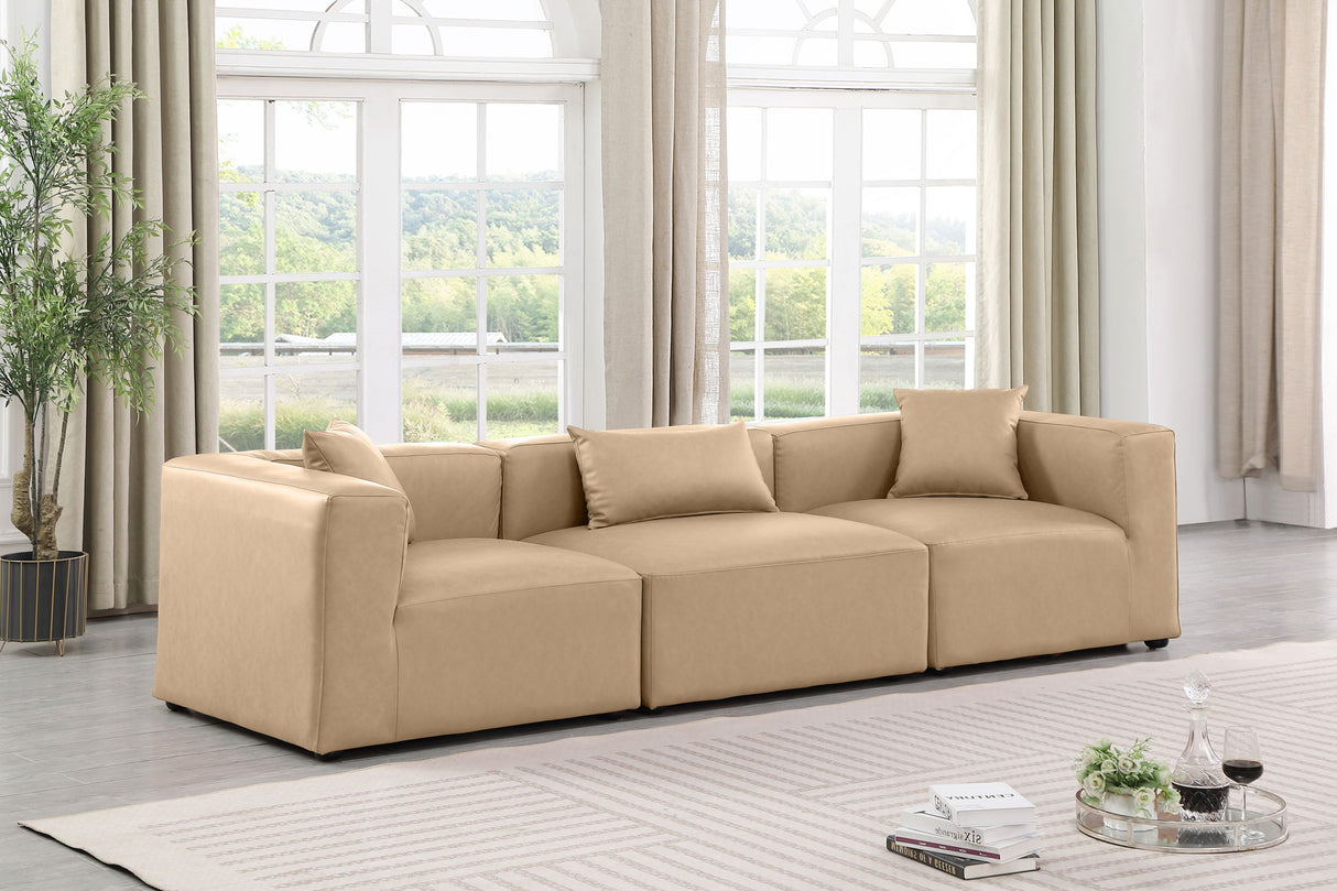 Cube - Modular 3 Piece Sofa - Tan