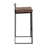 Fuji - Stackable Barstool - Black Metal