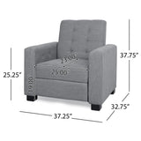 Contemporary Recliner Chair With Push Back Function And Birchwood Legs