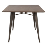 Oregon - 36" Industrial - Farmhouse Dining Table - Antique And Espresso
