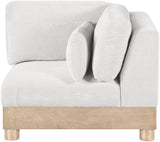 Turin - Chenille Fabric Upholstered Modular Corner Chair - Natural Base