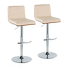 Vasari - Adjustable Barstool (Set of 2) - Cream Faux Leather