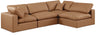 Comfy - 4 Piece Faux Leather Modular Armless Sectional