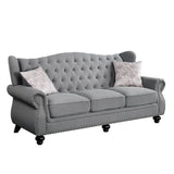 Hannes - Sofa With 2 Pillows - Gray Fabric