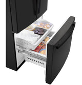 GE GWE19JGLBB - 33 in. 18.6 cu. ft. Counter Depth French Door Refrigerator with Internal Water Dispenser - Black