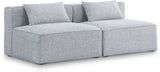Cube - Linen Modular 2 Seat Armless Sofa